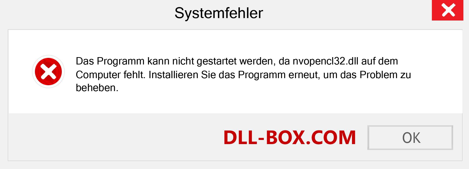 nvopencl32.dll-Datei fehlt?. Download für Windows 7, 8, 10 - Fix nvopencl32 dll Missing Error unter Windows, Fotos, Bildern